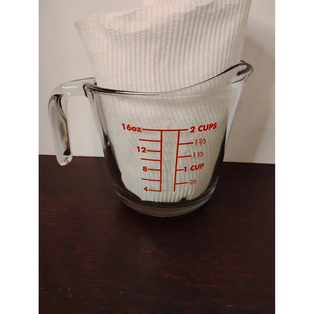 Clear Glass Measuring Cup 2 Cup 16oz 500ml Red Markings with Handle and Spout